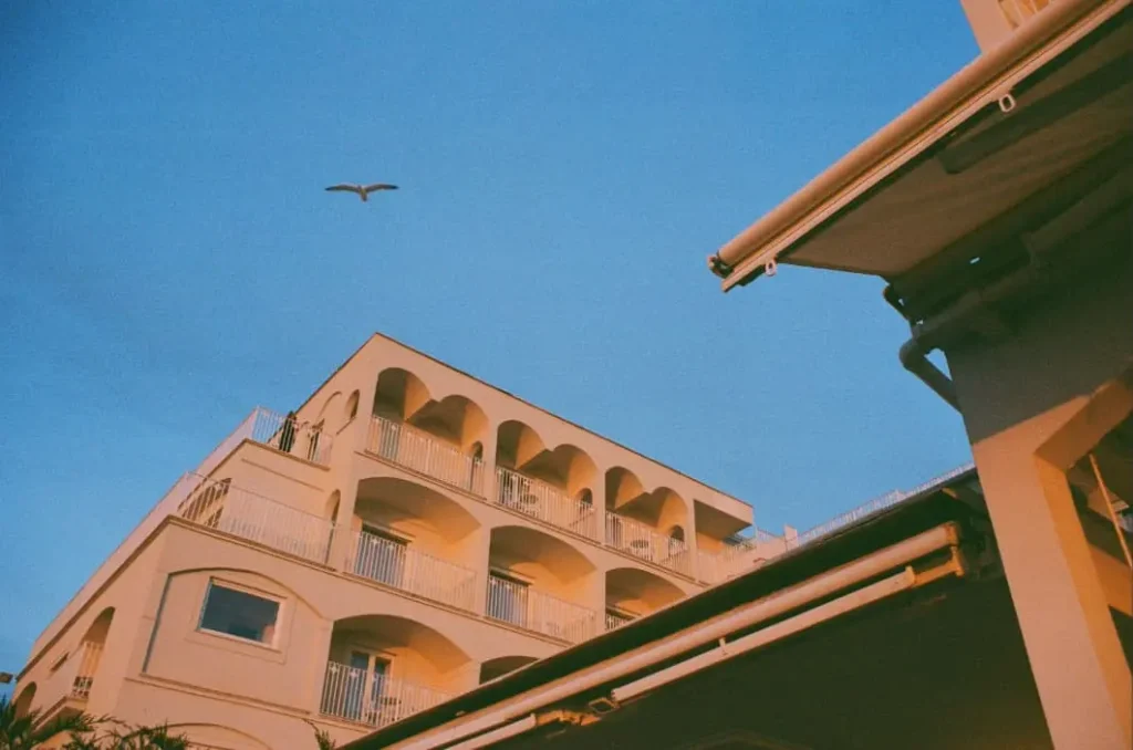 Photograph taken by Kailey with a point of view of looking up at a building.