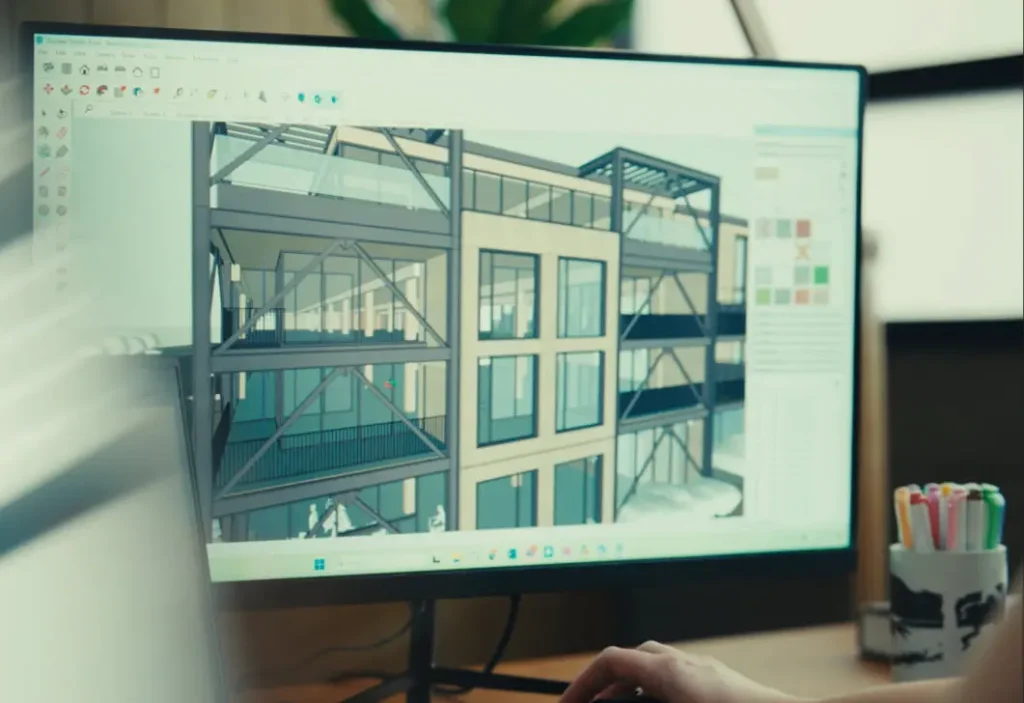 SketchUp model of a building.